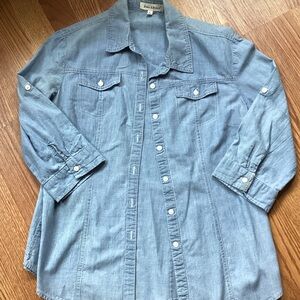Women's Blue Button Down Shirt
